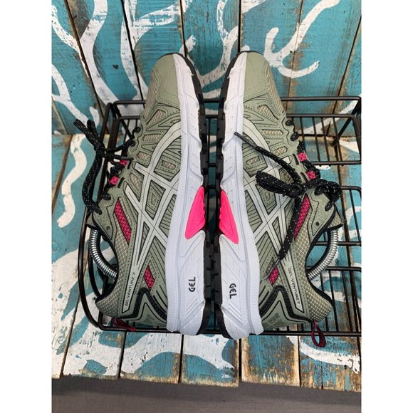 ASICS GEL VENTURE 7 WOMENS SZ 7.5 OLIVE GREEN/PINK RUNNING SHOE 1012A476 - Picture 8 of 10